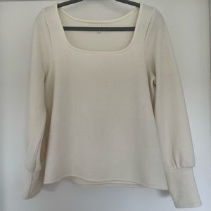 Madewell Off-White Square Neck Sweater